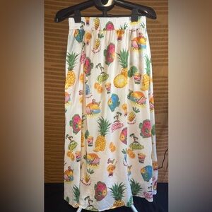 Haver + Blair London Tropical Maxi Skirt Medium NWOT - Pineapple & Fish Print